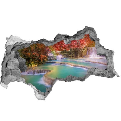 Hole wall sticker Tropical waterfall in autumn colors