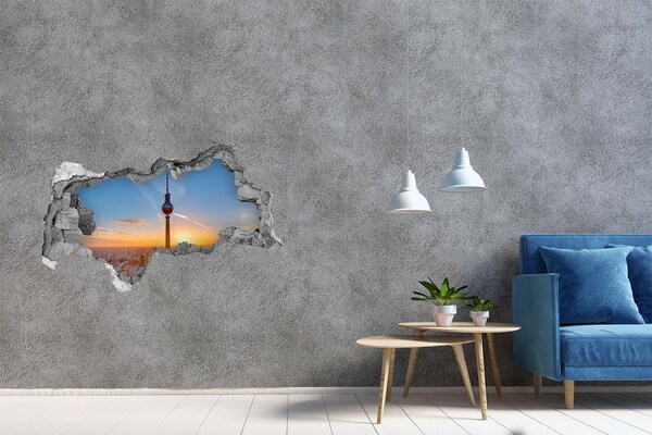 Hole in the wall decal Sunset over Berlin
