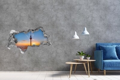 Hole in the wall decal Sunset over Berlin