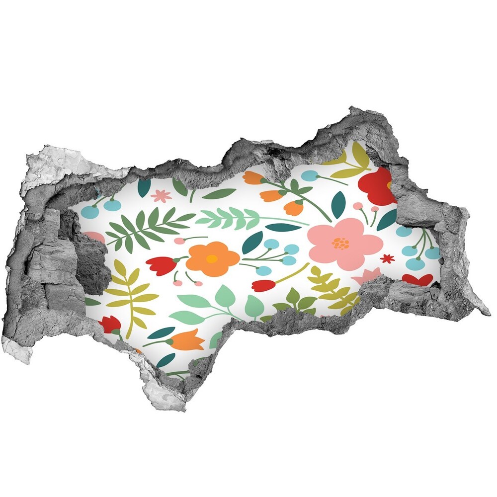 Hole in the wall sticker Flowers illustration