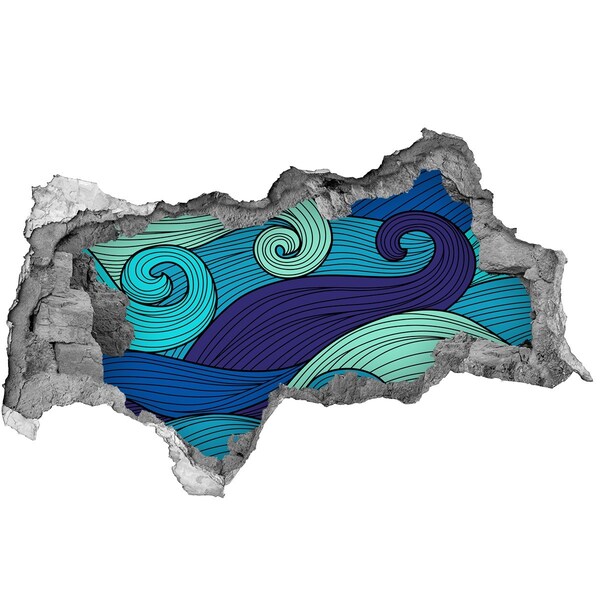 Hole in the wall sticker Waves in the ocean