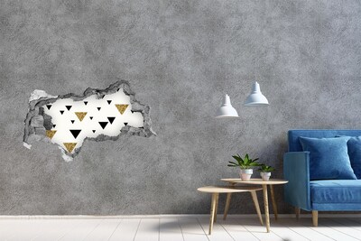 Hole wall sticker Modern design with triangles