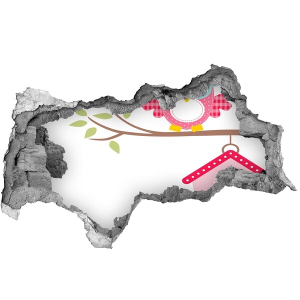 Hole wall sticker Owls on a branch