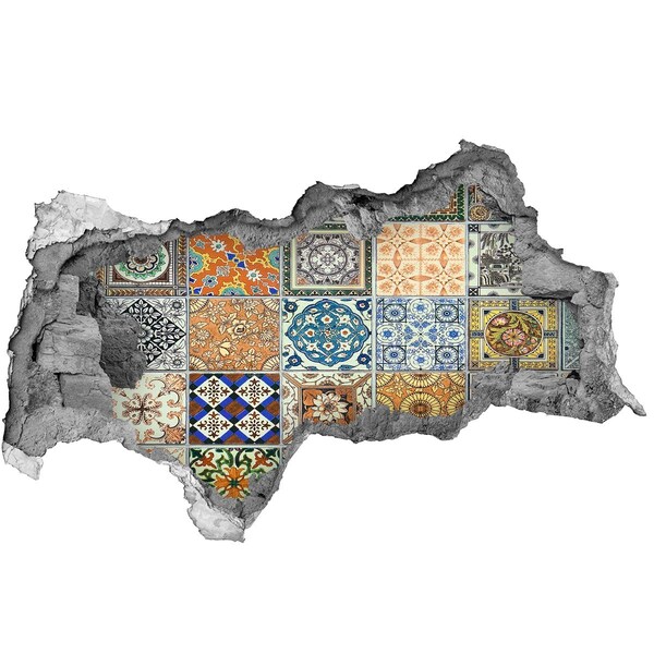 Hole in the wall sticker Moroccan-style tiles