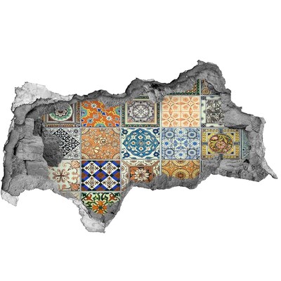 Hole in the wall sticker Moroccan-style tiles