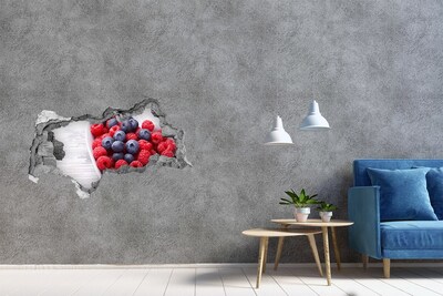 Hole wall sticker Raspberries and berries