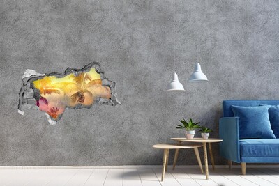 Hole in the wall sticker Colorful palm trees