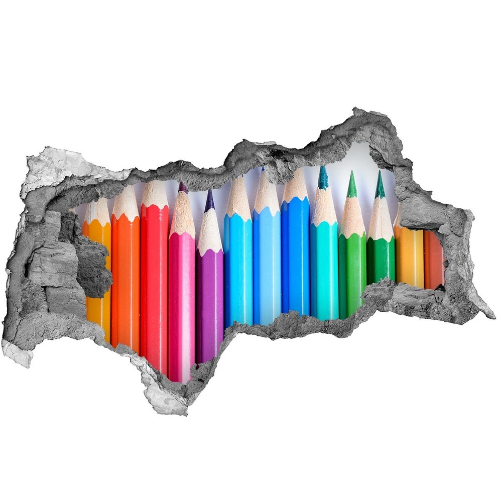 Hole in the wall decal Colourful pencils