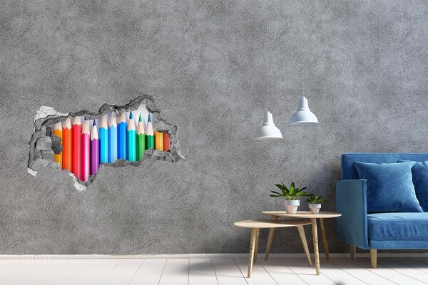 Hole in the wall decal The colorful world of crayons