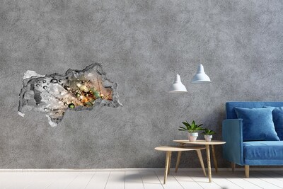 Hole wall sticker Crystal structure in light