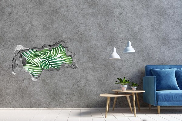 Hole in the wall decal Palm leaves