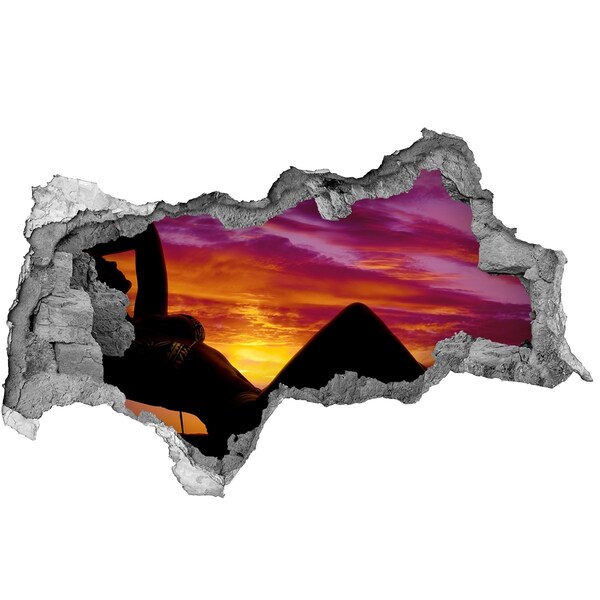 Hole wall sticker Sunset over the sea