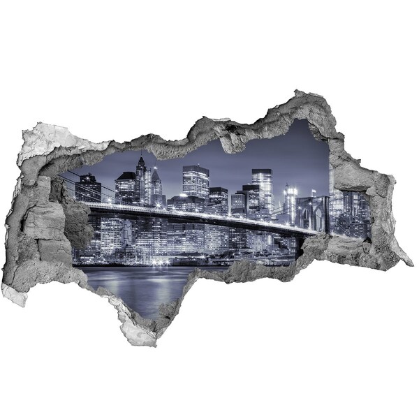 Hole in the wall decal New York at night