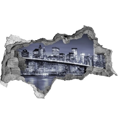 Hole in the wall decal New York at night