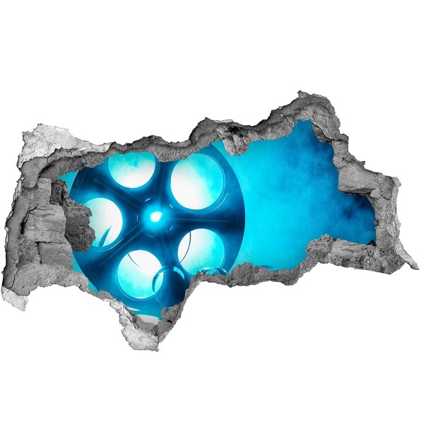 Hole wall sticker Cinema in action