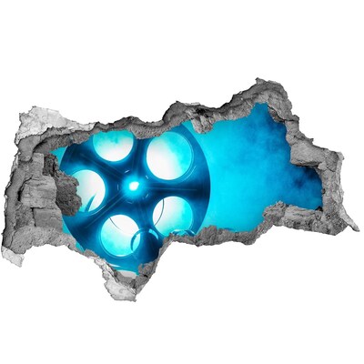 Hole wall sticker Cinema in action