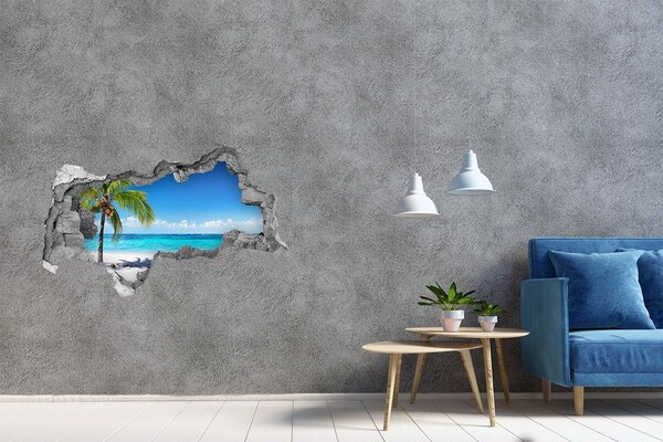 Hole wall sticker Tropical beach