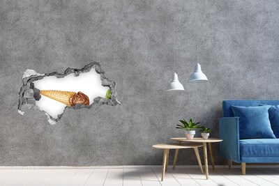 Hole in the wall sticker Ice-cream