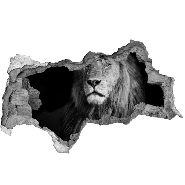 Hole wall sticker Lion in a hole in the wall