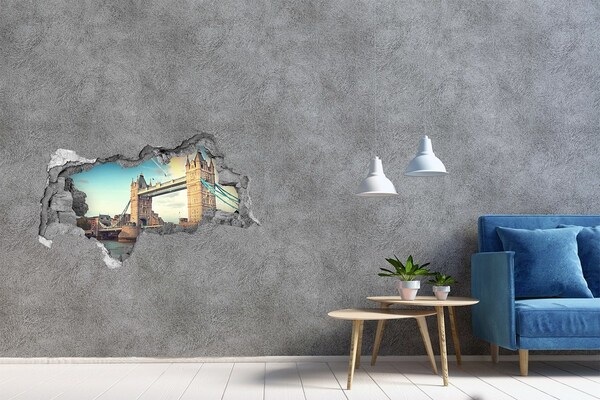 Hole in the wall sticker Tower Bridge in London
