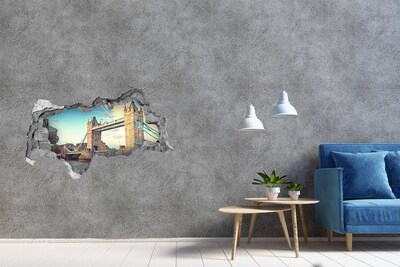 Hole in the wall sticker Tower Bridge in London