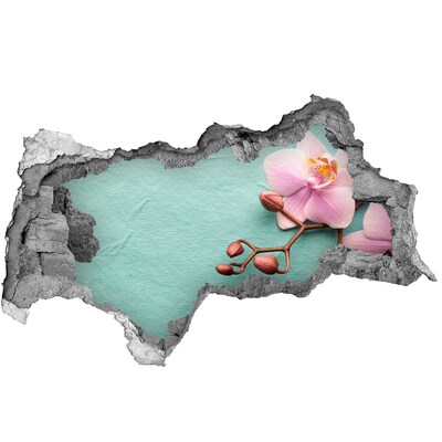 Hole wall sticker Orchid flower in a damaged wall