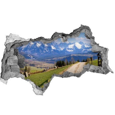 Hole in the wall sticker Panorama of the Tatra Mountains