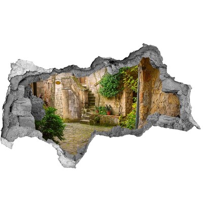 Hole wall sticker A charming courtyard in the old town