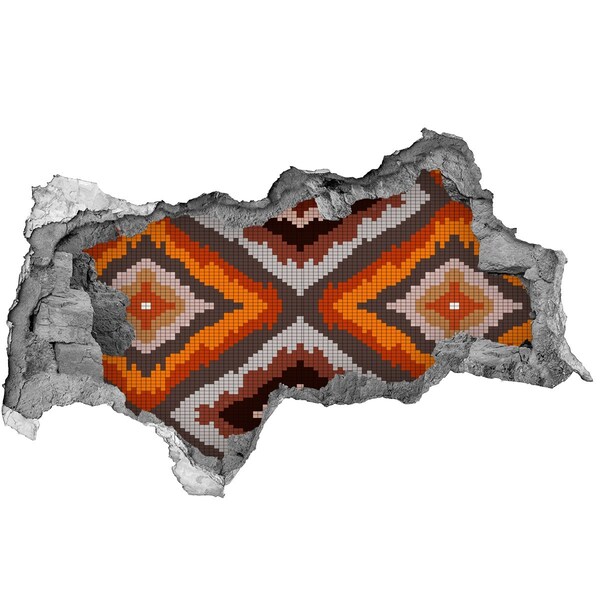 Hole in the wall decal Mosaic patterns in earthy colors