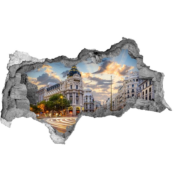 Hole in the wall decal The charm of Madrid at sunset