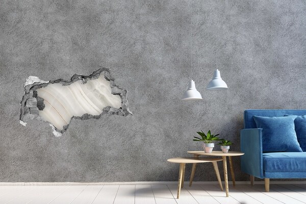 Hole in the wall decal Marble texture