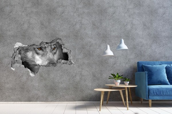 Hole in the wall sticker Wolf in ruins