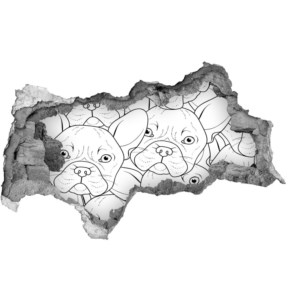 Hole in the wall sticker French Bulldogs