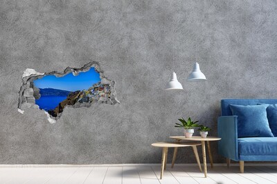 Hole in the wall decal Santorini in the sunlight