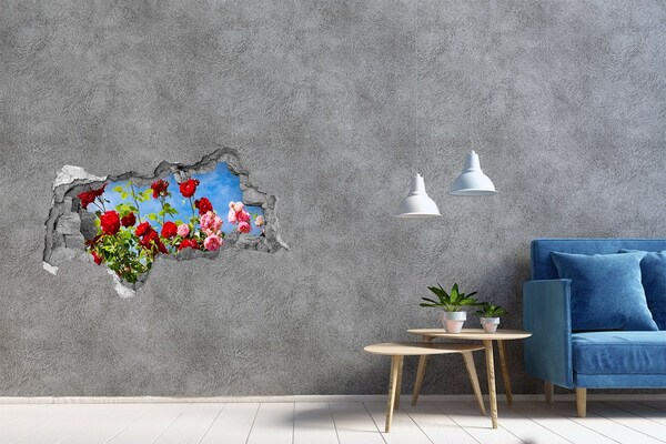 Hole wall sticker Wild roses