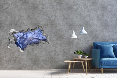 Hole in the wall sticker Mountain landscape in winter scenery