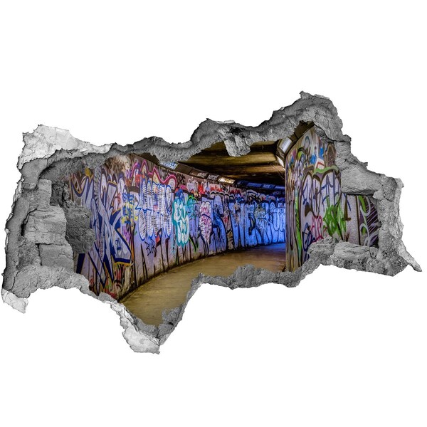 Hole wall sticker Graffiti in a city tunnel