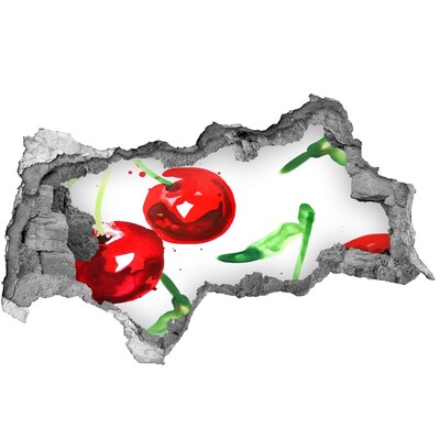 Hole in the wall decal Red Cherries in a Hole in the Wall