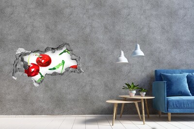 Hole in the wall decal Red Cherries in a Hole in the Wall