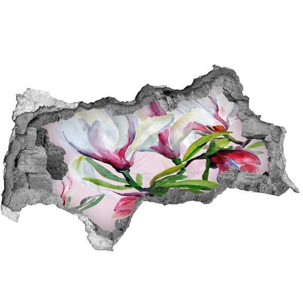 Hole in the wall sticker Magnolia flowers