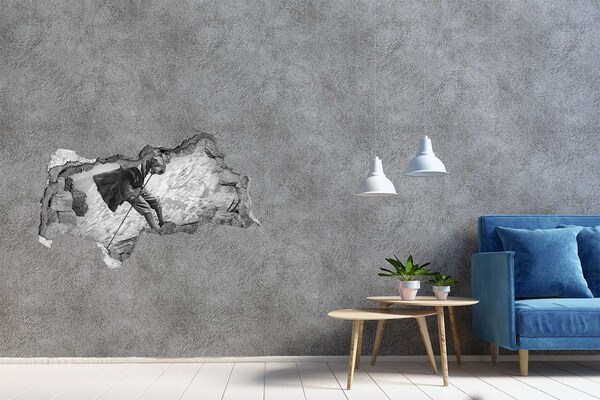 Hole wall sticker Skier