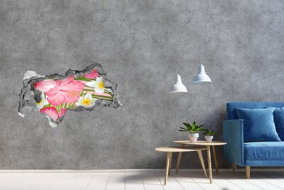 Hole wall sticker Tropical flowers