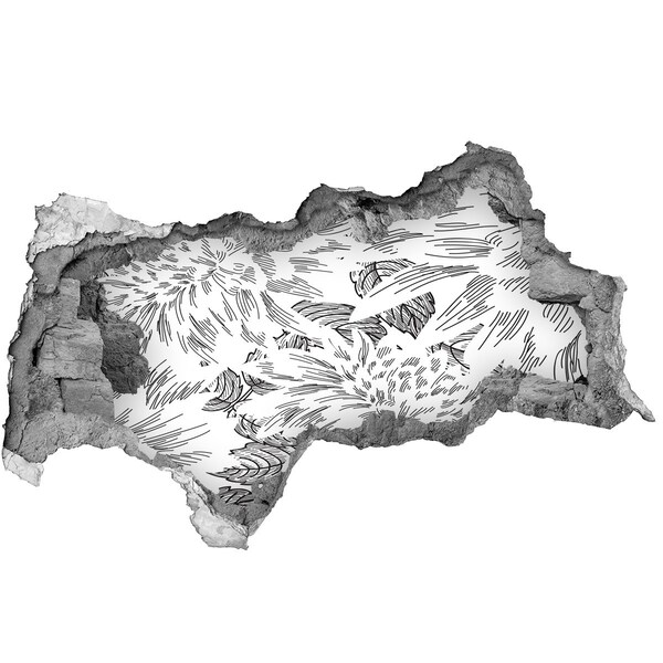 Hole wall sticker Hole in the Wall Floral Pattern