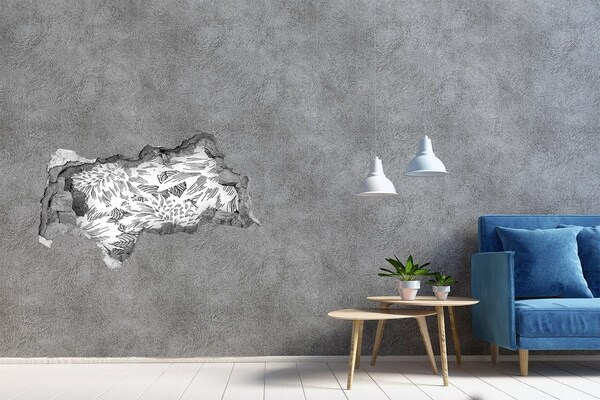 Hole wall sticker Floral pattern