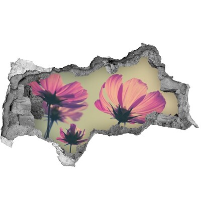 Hole wall sticker Flowers through a hole in the wall