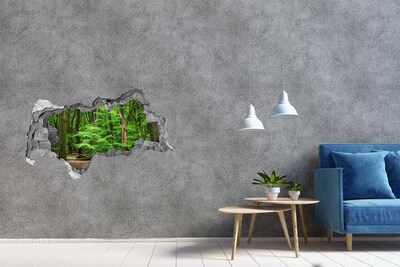 Hole wall sticker Green Forest in a Hole in the Wall