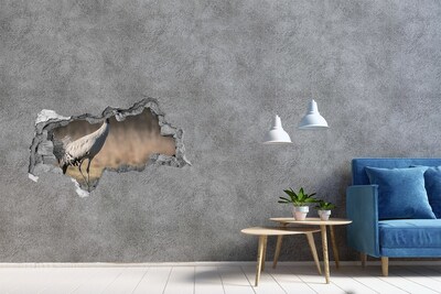 Hole wall sticker Heron