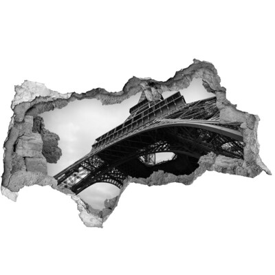 Hole in the wall sticker The Eiffel Tower in a monochromatic setting