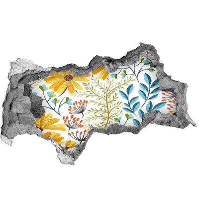 Hole in the wall decal A flower paradise behind the wall