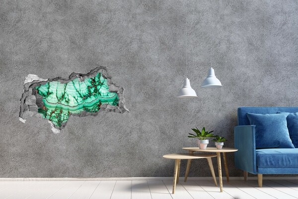 Hole in the wall sticker Malachite texture